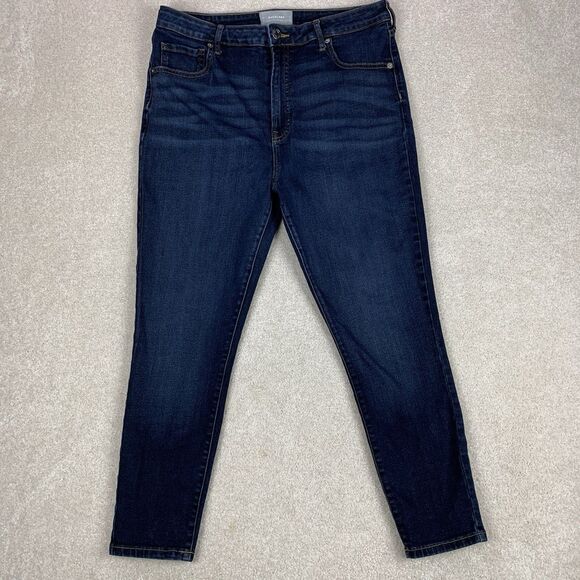 Everlane Jeans The Curvy High Rise Skinny Size 33 Crop Dark Wash Blue - Picture 1 of 13